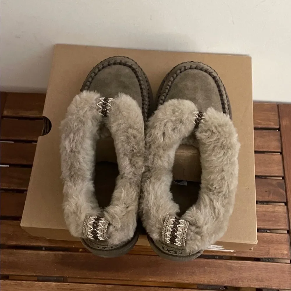 UGG Classic Ultra Mini Alpine Booties Hickory USA Women Size 6/UK 4/EU 37